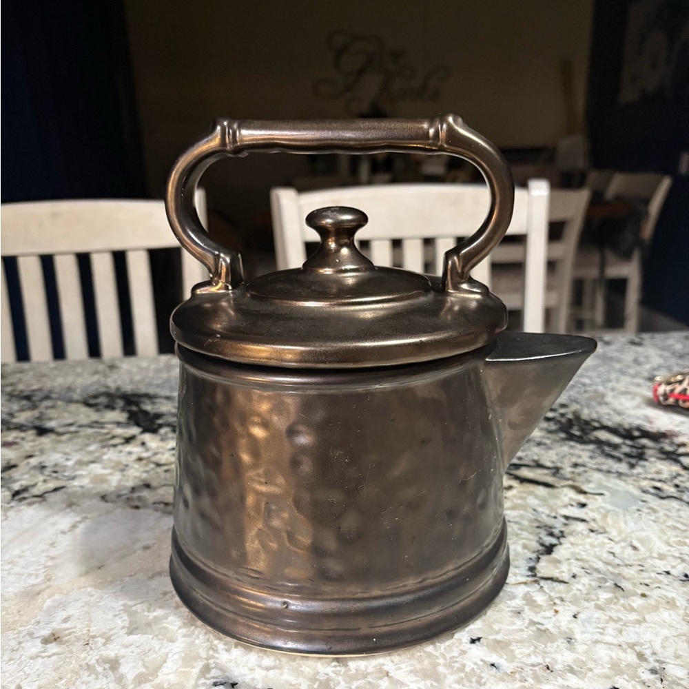 Vintage McCoy Bronze Glazed Tea Kettle Cookie jar - Picture 2 of 5